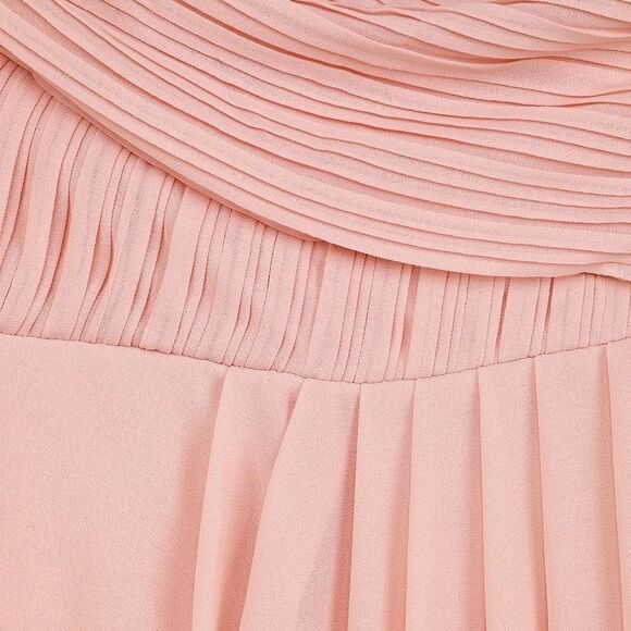 NWT Lulu's With All My Heart Blush Pleated Strapless Maxi Dress S - Picture 8 of 8